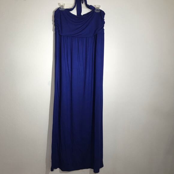 THREE SEASONS MATERNITY Blue Halter Dress Size Large - Picture 1 of 7